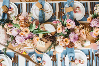 Blush and blue Mother's Day brunch Wedding Inspiration