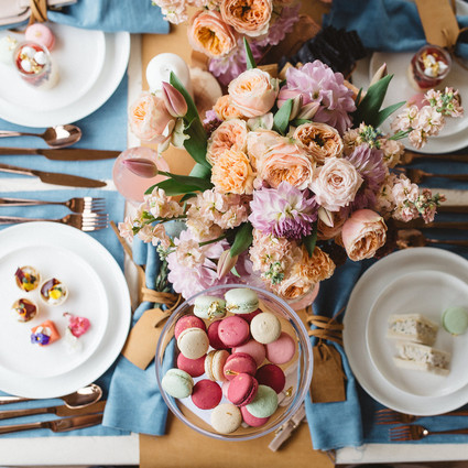 Blush and blue Mother's Day brunch Wedding Inspiration