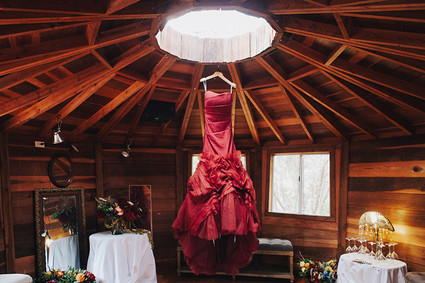 Red Vera Wang wedding dress