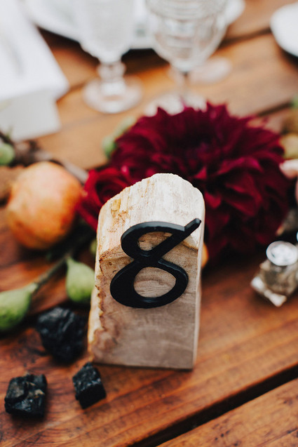 Rustic table number