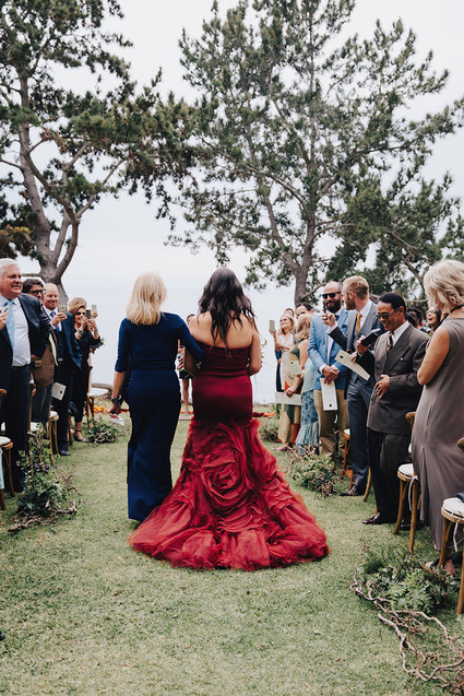 Red Vera Wang wedding dress