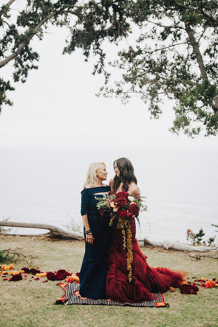 Red Vera Wang wedding dress