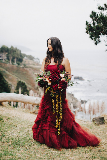 Red Vera Wang wedding dress