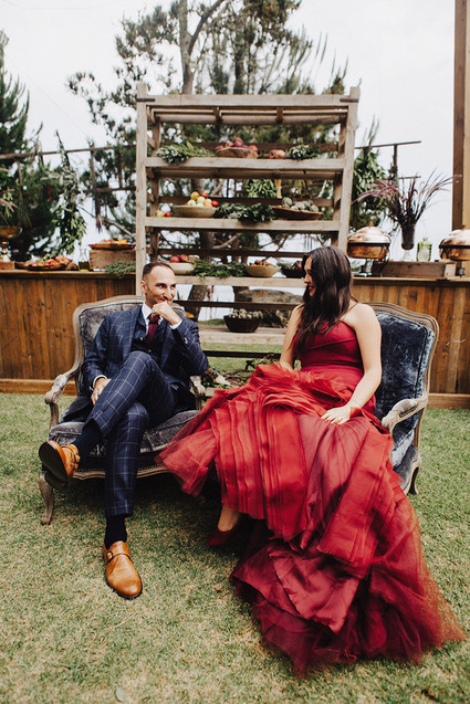 Red Vera Wang wedding dress