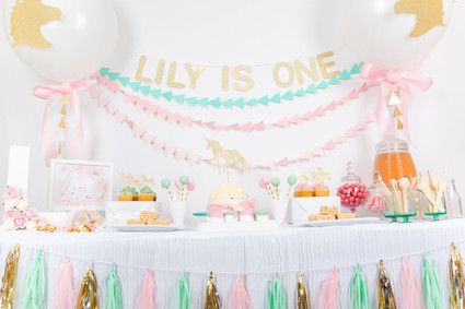 Pastel unicorn 1st birthday Inspiration