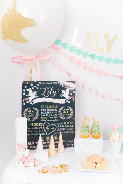 Pastel unicorn 1st birthday Inspiration