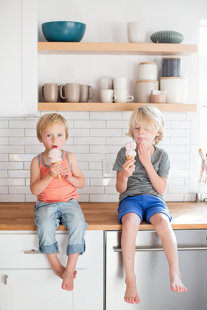 Family photos at home in Los Angeles