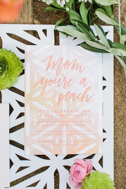 Peach mother's day brunch invite