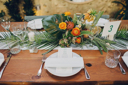 Tropical Downtown LA wedding