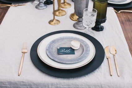 Dark floral escort cards