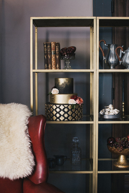 Gold and black wedding cake