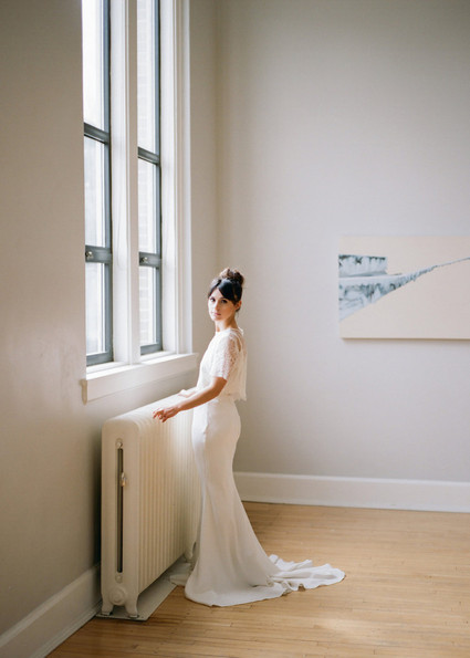 Copped wedding dress