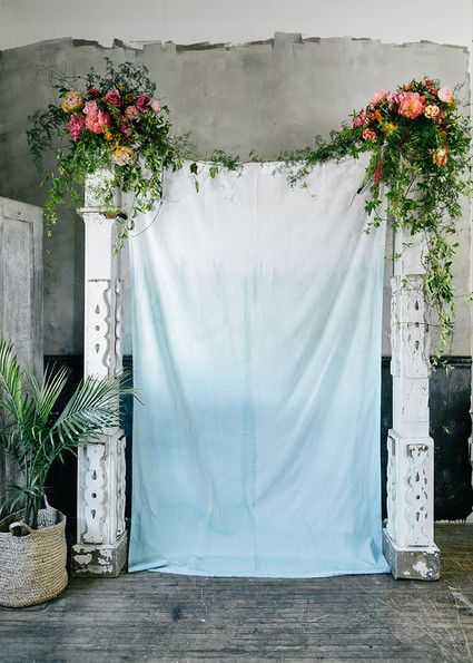Blue ombre ceremony backdrop