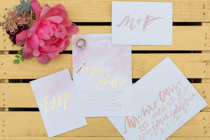 Gold foil calligraphy