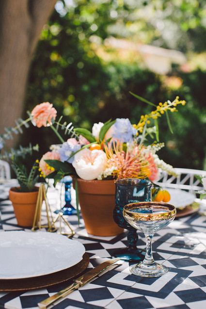 Bohemian modern wedding decor