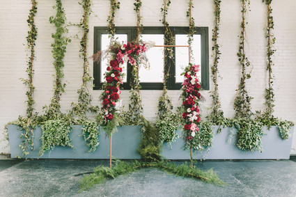 Botanical ceremony backdrop