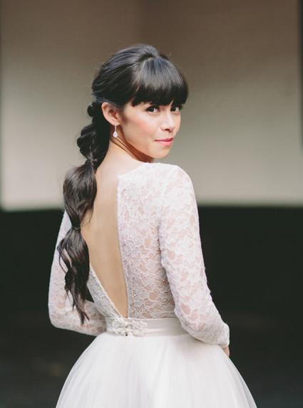 Modern ponytail wedding hairstyle Inspiration