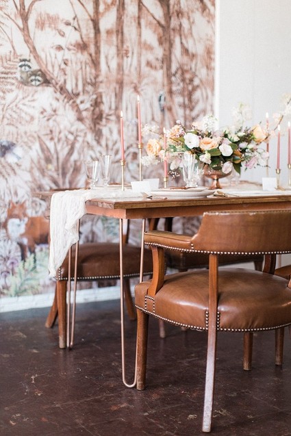 Brown, pink, and gold wedding ideas