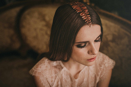 Blush lace wedding gown