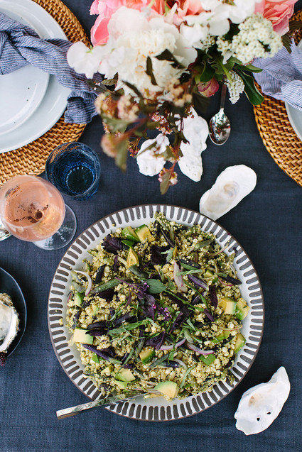 Summer oysters and rose party with 100 Layer Cake and Crate and Barrel