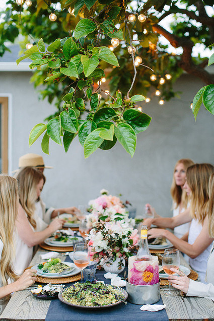 Summer oysters and rose party with 100 Layer Cake and Crate and Barrel