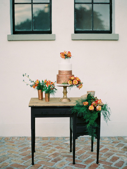 Copper wedding cake
