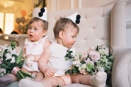 Floral twin 1st birthday party