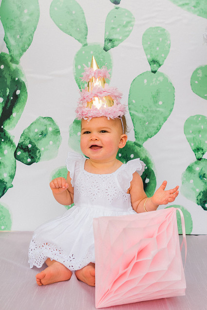 Pink cactus themed 1st birthday