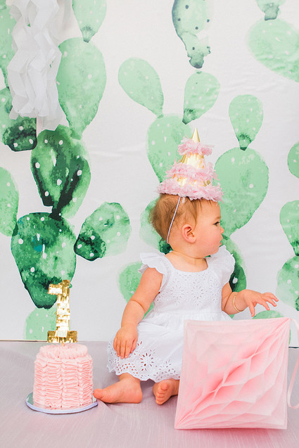 Pink cactus themed 1st birthday