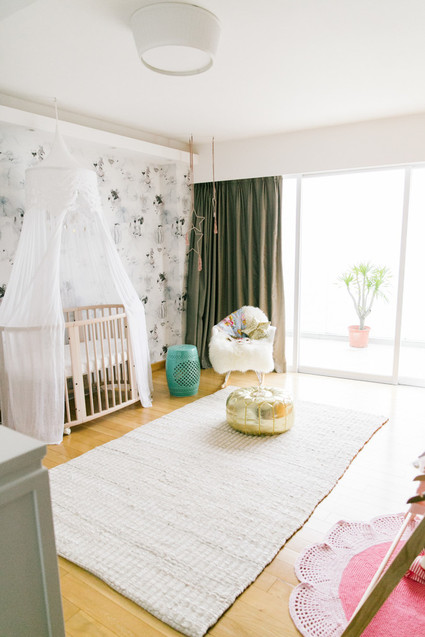 Feminine modern girl nursery Inspiration