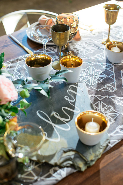 Modern wedding tablescape
