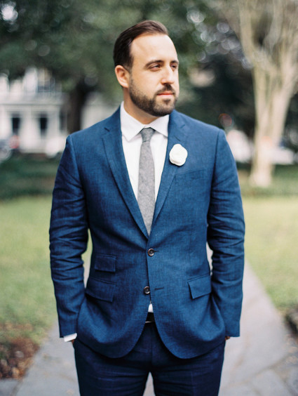 Navy groom suit