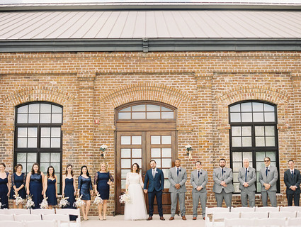 Navy and gold Savannah wedding