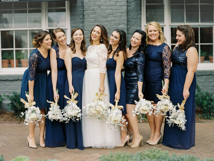 Navy and gold Savannah wedding