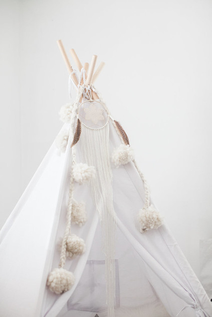 all white bohemian modern nursery