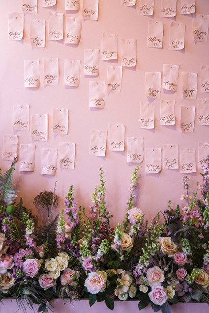 Pink escort card display