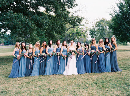 Blue Jenny Yoo bridesmaid dresses
