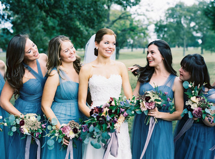 Blue Jenny Yoo bridesmaid dresses
