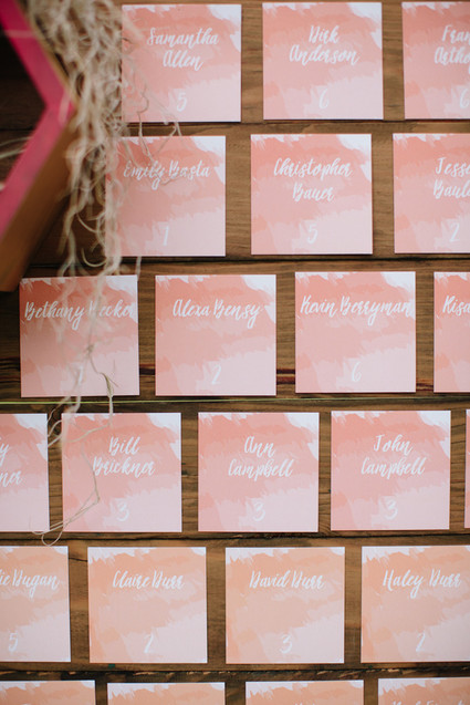 Watercolor escort cards