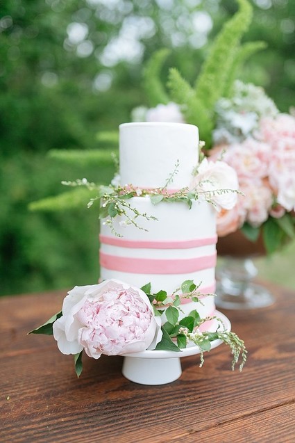 Pink garden baby shower cake