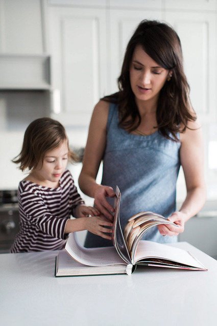 mother daughter baking session at home