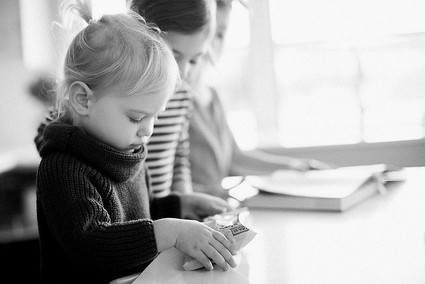 mother daughter baking session at home