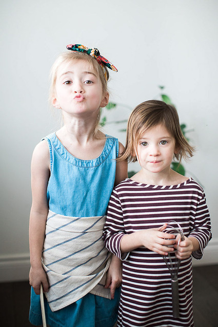 mother daughter baking session at home