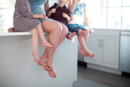 mother daughter baking session at home