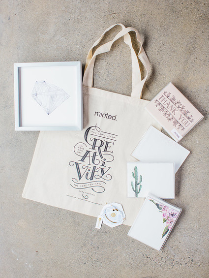 Minted wedding favor bag