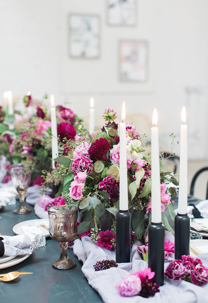 Moody wedding decor