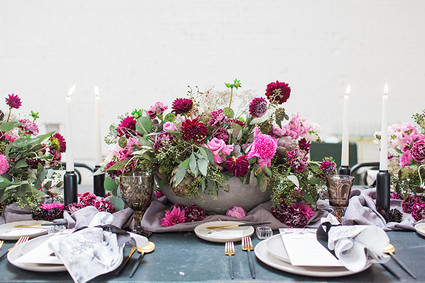 Moody wedding decor