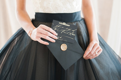 Black and gold wedding invitations
