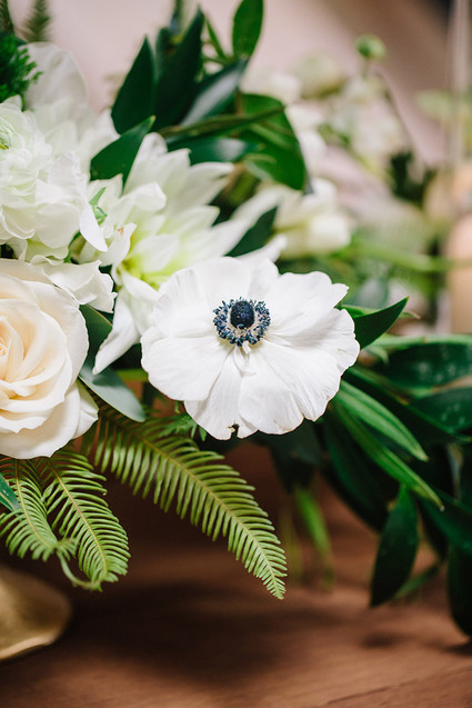 Green and white flowers