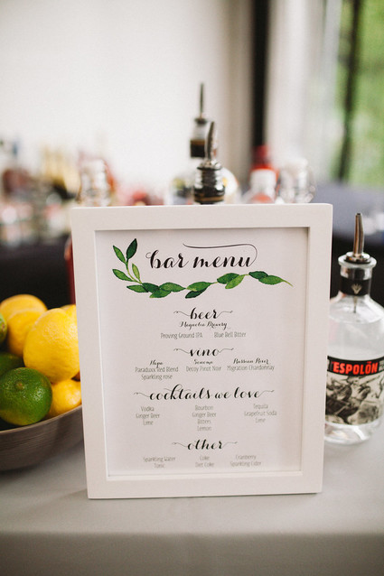 Cocktail menu